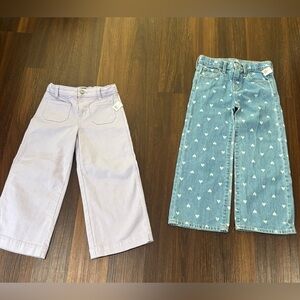 NEW with tags Girls Gap Old Navy denim wide leg jeans purple blue size size 7